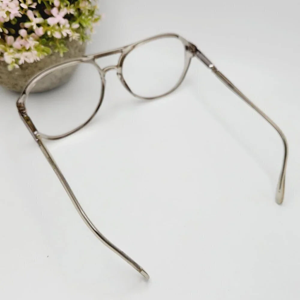 Safilo Elasta Italy 140 1563 Z66 Translucent Grey Green Retro Eyeglasses Frame